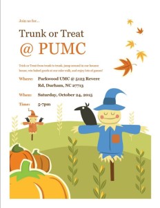 Trunk or Treat at PUMC