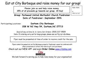City Barbeque Fundraiser for PUMC