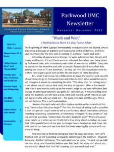 image of the first page of our November - December newsletter for 2022