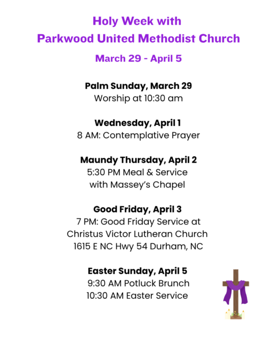 Holy Week with Parkwood UMC
