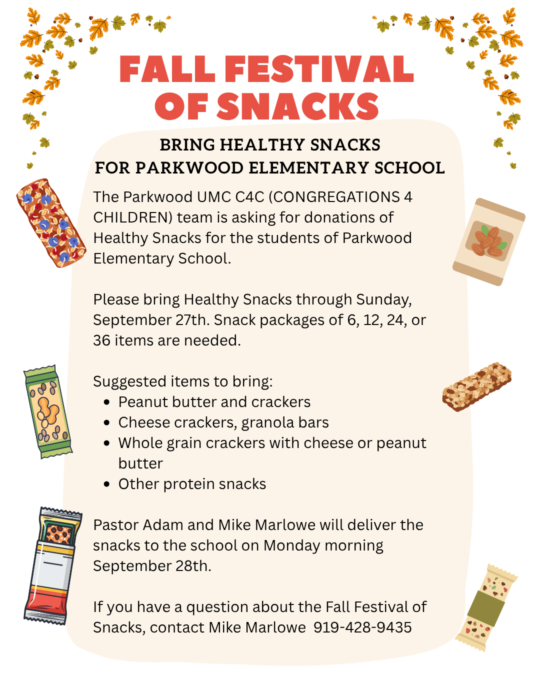 Bring Healthy Snacks for Parkwood Elementary School